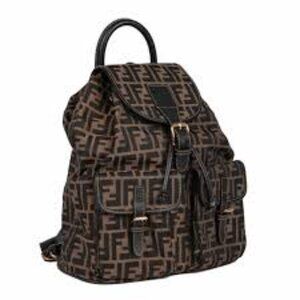 Fendi Brown Zucca Monogram Canvas & Textured Calfskin Leather Vintage Ba…